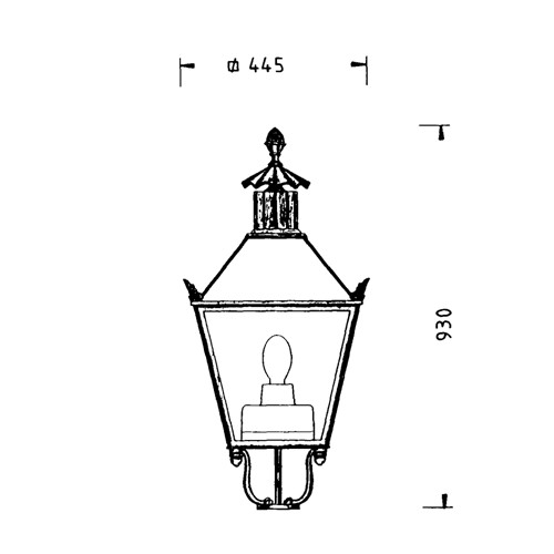 Historical luminaire thl-135 Leipzig drawing