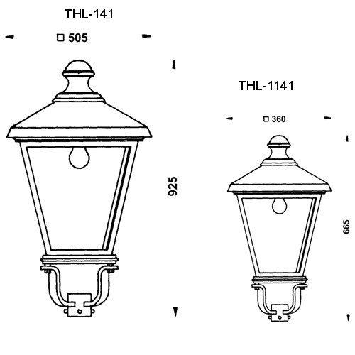 Historical luminaire thl-141 Konstanz drewing