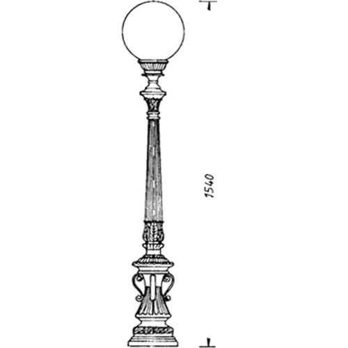 Historic ball luminaire 1730 drawing