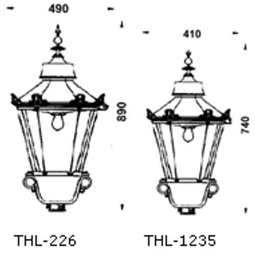 historische leuchte thl-130 zeichnung