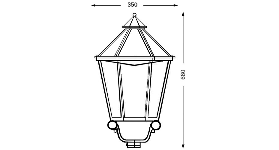 historische leuchte thl-245 zeichnung