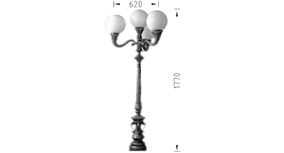 historische leuchte thl-1203 zeichnung